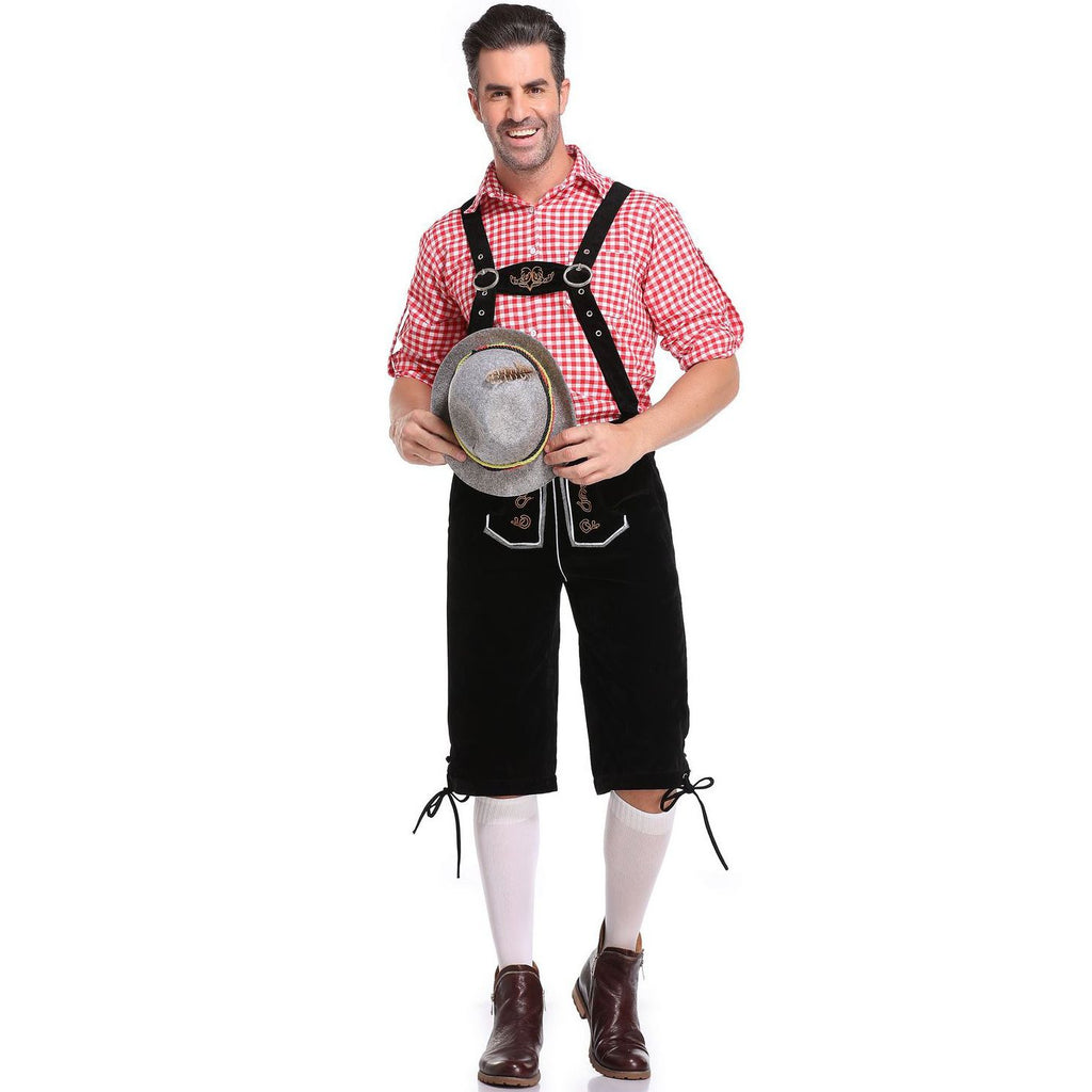 Lederhosen Men German Bavarian Oktoberfest Leather Trousers Costume