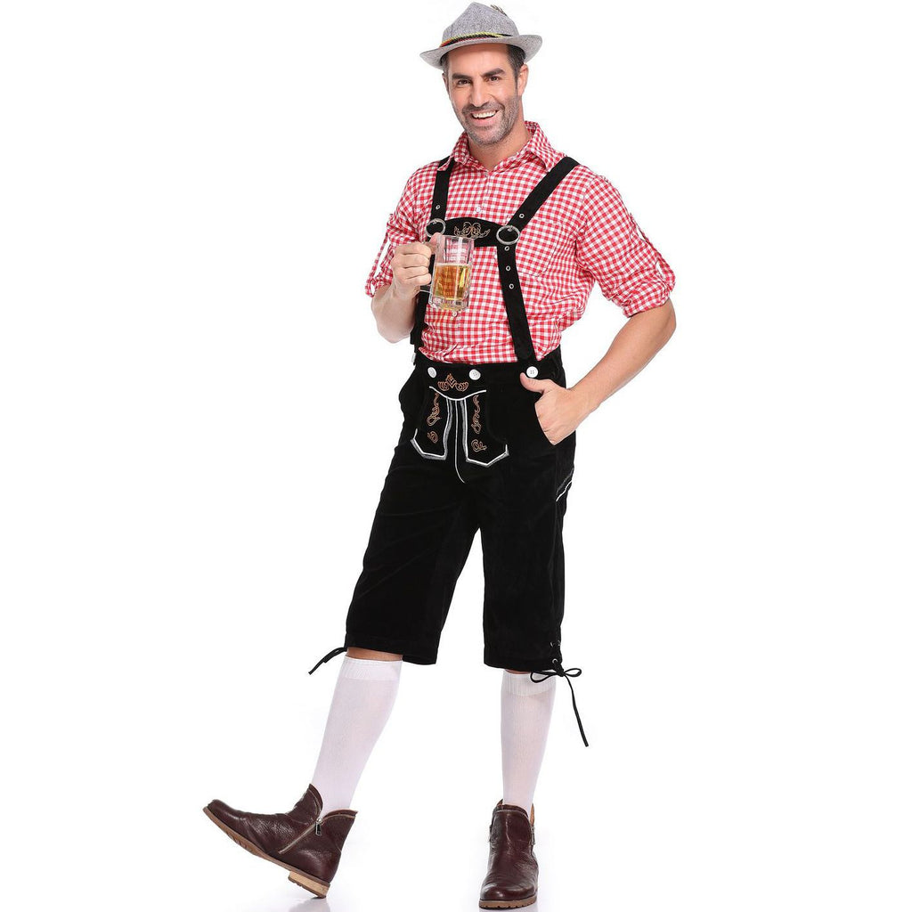 Lederhosen Men German Bavarian Oktoberfest Leather Trousers Costume