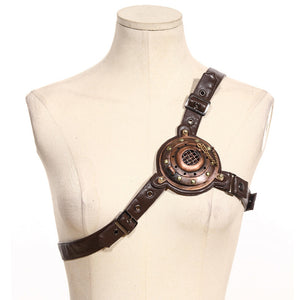 Gothic Metal Steampunk Chest-Belt Strap Costume Accessory