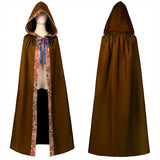 Medieval Cloak with Hood Wizard Cloak Halloween Renaissance Hooded Cape for Man and Women