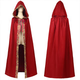 Medieval Cloak with Hood Wizard Cloak Halloween Renaissance Hooded Cape for Man and Women