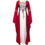 Medieval Dress for Women Vintage Renaissance Costumes Pirate Peasant Dresses Floor Length Halloween Long Dresses