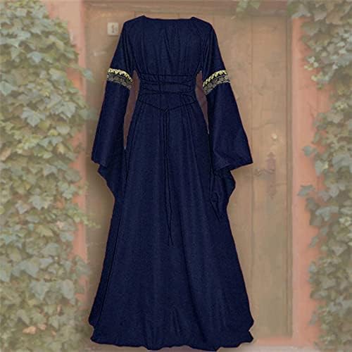 Medieval Dress for Women Vintage Renaissance Costumes Pirate Peasant Dresses Floor Length Halloween Long Dresses