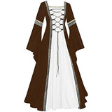 Medieval Dress for Women Vintage Renaissance Costumes Pirate Peasant Dresses Floor Length Halloween Long Dresses