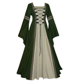Medieval Dress for Women Vintage Renaissance Costumes Pirate Peasant Dresses Floor Length Halloween Long Dresses
