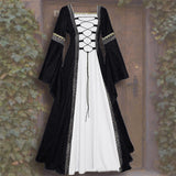 Medieval Dress for Women Vintage Renaissance Costumes Pirate Peasant Dresses Floor Length Halloween Long Dresses