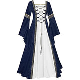 Medieval Dress for Women Vintage Renaissance Costumes Pirate Peasant Dresses Floor Length Halloween Long Dresses