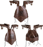 Medieval Faux Leather Chest Armor Retro Mercenary Knight Archer Body Armor Adjustable Vest Armour for Ren Faire