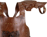 Medieval Faux Leather Chest Armor Retro Mercenary Knight Archer Body Armor Adjustable Vest Armour for Ren Faire