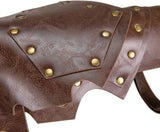 Medieval Faux Leather Chest Armor Retro Mercenary Knight Archer Body Armor Adjustable Vest Armour for Ren Faire