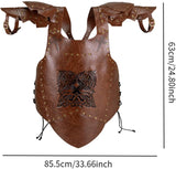 Medieval Faux Leather Chest Armor Retro Mercenary Knight Archer Body Armor Adjustable Vest Armour for Ren Faire