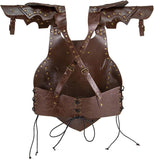 Medieval Faux Leather Chest Armor Retro Mercenary Knight Archer Body Armor Adjustable Vest Armour for Ren Faire