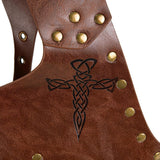 Medieval Faux Leather Chest Armor Retro Mercenary Knight Archer Body Armor Adjustable Vest Armour for Ren Faire