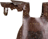 Medieval Faux Leather Chest Armor Retro Mercenary Knight Archer Body Armor Adjustable Vest Armour for Ren Faire