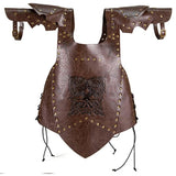 Medieval Faux Leather Chest Armor Retro Mercenary Knight Archer Body Armor Adjustable Vest Armour for Ren Faire