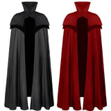 Medieval Men's Cloak with Jacquard Double-Layered Shawl Gothic Pirate Vampire Cloak