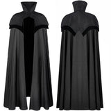 Medieval Men's Cloak with Jacquard Double-Layered Shawl Gothic Pirate Vampire Cloak