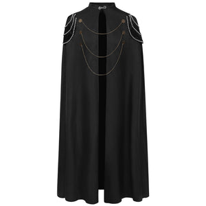 Medieval Royal Hooded Cloak Steampunk Cape with Chain Renaissance Robe Halloween Costume