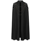 Medieval Royal Hooded Cloak Steampunk Cape with Chain Renaissance Robe Halloween Costume