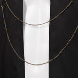 Medieval Royal Hooded Cloak Steampunk Cape with Chain Renaissance Robe Halloween Costume
