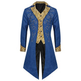 Medieval Steampunk Tailcoat Halloween Costumes for Men, Renaissance Pirate Gothic Jackets Warlock Frock Coat