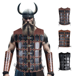 Medieval Studded Leather Armor Vintage Mercenary Body Armor Faux Leather Armour for LARP Costume