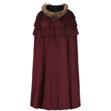 Medieval Viking Fur Cape Costume for Men Steampunk Renaissance King Cloak Robe for LARP Cosplay Halloween Costume