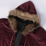 Medieval Viking Fur Cape Costume for Men Steampunk Renaissance King Cloak Robe for LARP Cosplay Halloween Costume