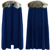 Medieval Viking Fur Cape Costume for Men Steampunk Renaissance King Cloak Robe for LARP Cosplay Halloween Costume