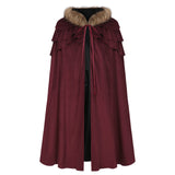 Medieval Viking Fur Cape Costume for Men Steampunk Renaissance King Cloak Robe for LARP Cosplay Halloween Costume