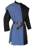 Medieval Viking Men Tunic Contrast Color Tops Knight Warrior Costume Shirt