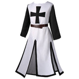 Unisex Medieval Warriors Knight Crusader Costume Men Cross Tabard Surcoat Tunic Clothes