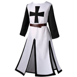 Unisex Medieval Warriors Knight Crusader Costume Men Cross Tabard Surcoat Tunic Clothes