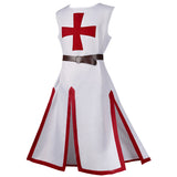 Unisex Medieval Warriors Knight Crusader Costume Men Cross Tabard Surcoat Tunic Clothes