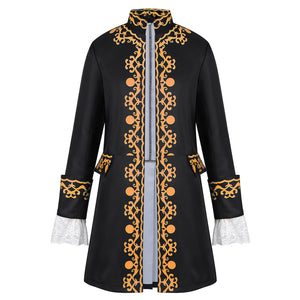 Men Colonial Military Tailcoat, 18th Century Medieval Regency Jacket, Renaissance Steampunk Victorian Halloween Coat