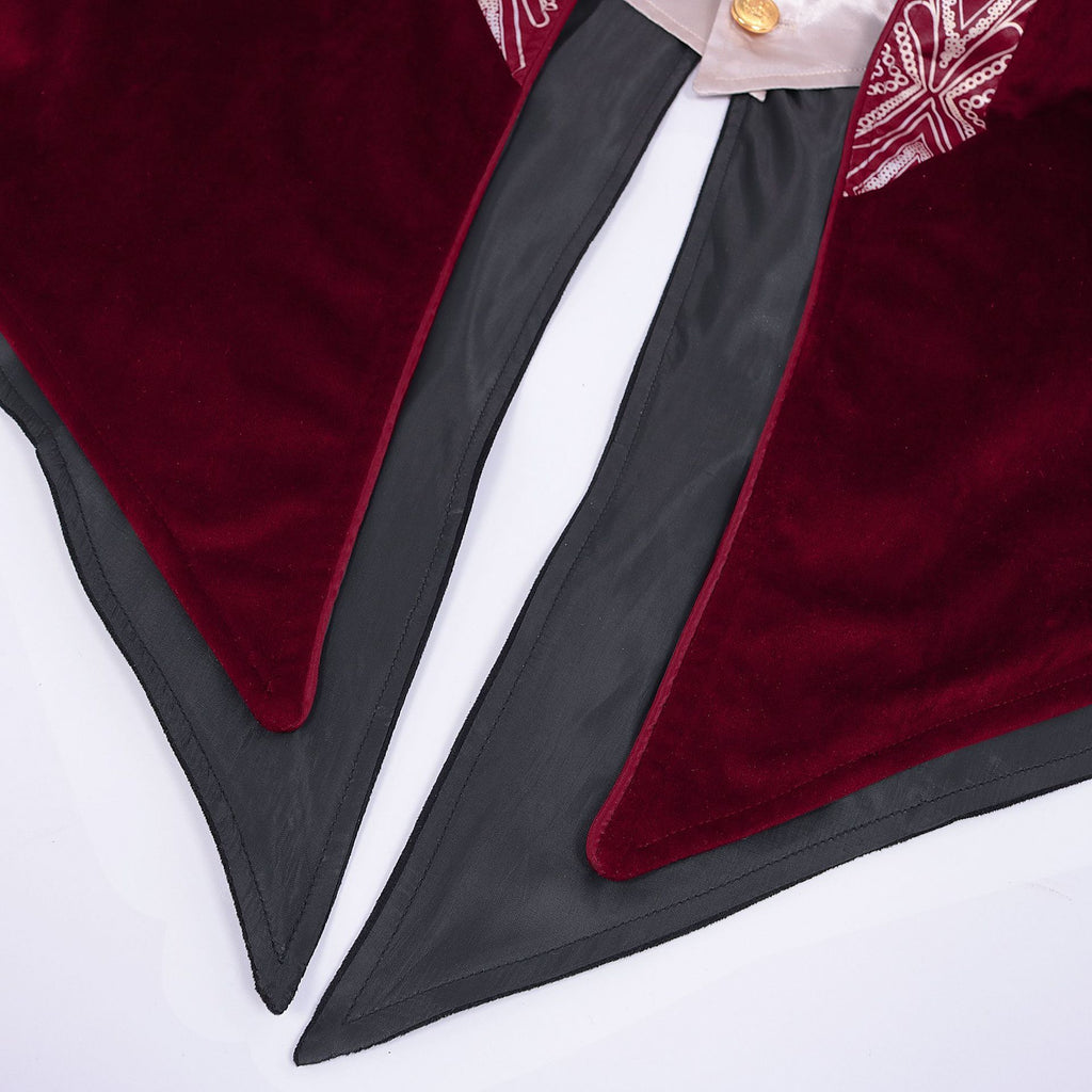 Men Costume Medieval Tailcoat Jacket Court Gothic Vintage Uniform