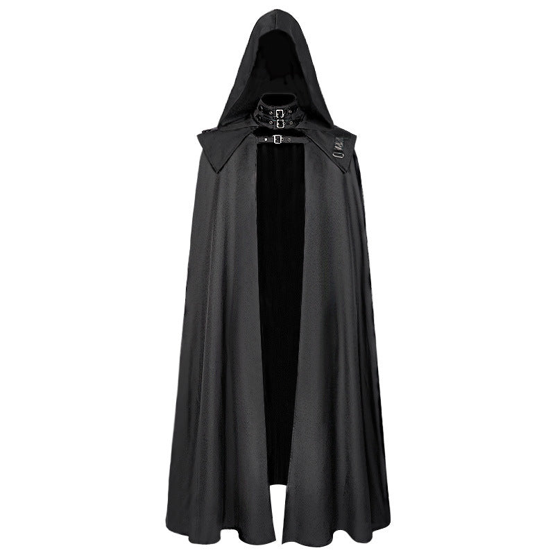 Unisex Halloween Costumes Adults,Medieval Hooded Gothic Devil Knight Robe Cloak Vampires Cosplay Cloak Hooded Capes