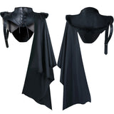 Unisex Steampunk Gothic Victorian Medieval Leather Shrug Cape Shawl Halloween Cloak