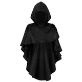 Men Women Hooded Cosplay Party Cloak Cape Wizard Robe Halloween Medieval Knight Role Play Costume