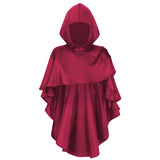 Men Women Hooded Cosplay Party Cloak Cape Wizard Robe Halloween Medieval Knight Role Play Costume