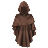 Men Women Hooded Cosplay Party Cloak Cape Wizard Robe Halloween Medieval Knight Role Play Costume