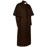 Men's Clergy Robe Black Priest Pulpit Robe Vestments with Belt Cosplay Costume