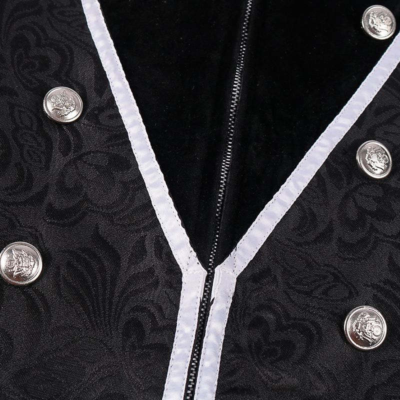 Men's Gothic Coat Vintage Black Steampunk Victorian Jacket Medieval Halloween Costume