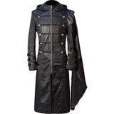 Men's Gothic Hooded Jacket Men's Punk Fashion Long Windbreaker Cape