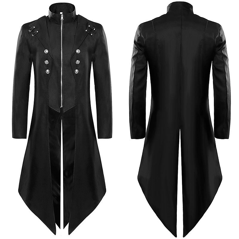 Men's Gothic Tailcoat Victorian Renaissance Costume Jacket Vampire Frock Coat for Halloween