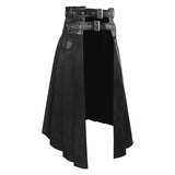 Men's Leather Skirts Medieval Cosplay Gothic Punk Maxi Chain Cosplay Skirt