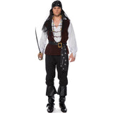 Men's Pirate Costume Baroque Caribbean Buccaneer Privateer Cosplay Halloween Outfit