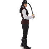 Men's Pirate Costume Baroque Caribbean Buccaneer Privateer Cosplay Halloween Outfit