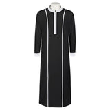 Men's Saudi Arabic Thobe Jubba Dishdasha Long Sleeve Robe Ramadan Muslim Dress Middle East Islamic Clothing