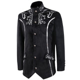 Men's Steampunk Vintage Jacket Gothic Victorian Frock Coat Uniform Halloween Costume